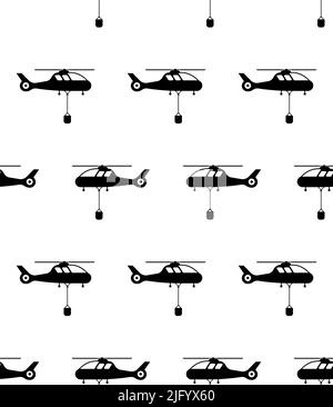 Icône d'hélicoptère de lutte contre le feu Schéma sans couture, icône d'hélicoptère de service d'incendie Illustration d'art vectoriel Illustration de Vecteur
