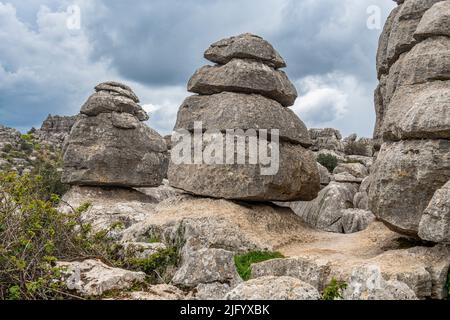 Réserve naturelle El Torcal de Antequera, Antequera, Andalousie, Espagne, Europe Banque D'Images
