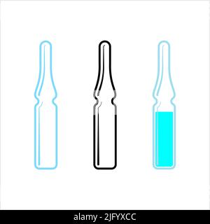 Icône de flacon d'injection, illustration de l'art vectoriel de la médecine du vaccin Illustration de Vecteur