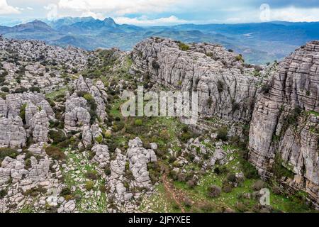Antenne de la réserve naturelle El Torcal de Antequera, Antequera, Andalousie, Espagne, Europe Banque D'Images