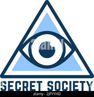 logo bleu simple de la société secrète Illustration de Vecteur