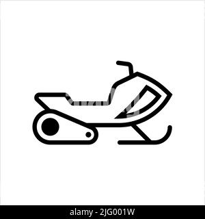 Icône de motoneige, Snow Scooter Motorisé véhicule Vector Art Illustration Illustration de Vecteur