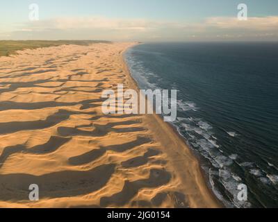 Vue aérienne des dunes de sable, parc national Addo Elephant, Eastern Cape, Afrique du Sud, Afrique Banque D'Images