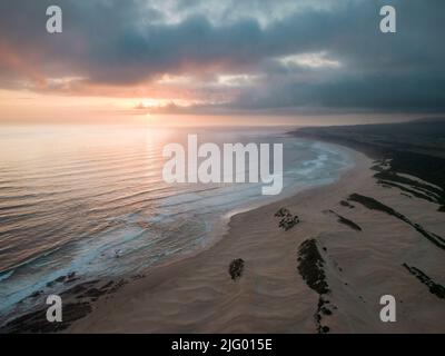 Vue aérienne de Sardinia Bay Beach, Cap est, Afrique du Sud, Afrique Banque D'Images