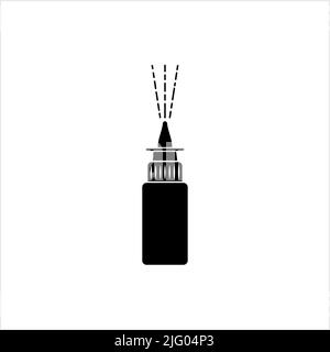 Vaporisateur nasal Icon, vaporisateur liquide de nettoyage de nez, congestion nasale rhinite allergique guérir médicament local Spray Vector Art Illustration Illustration de Vecteur