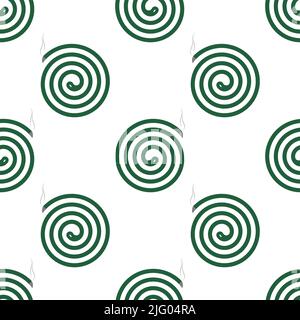 Moustiquaire icône de bobine sans couture motif, bogue, insecte tueur à spirale à couver Encens Vector Art Illustration Illustration de Vecteur