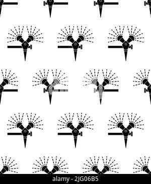 Schéma sans soudure de l'icône de l'arroseur d'eau, Agriculture incendie Schéma d'illustration de l'arroseur d'eau Illustration de Vecteur