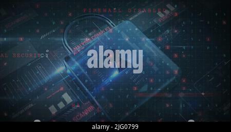 Illustration de la modification des chiffres et des lettres par rapport au cadenas de sécurité en ligne Banque D'Images