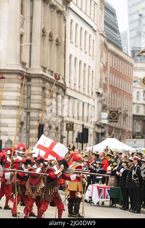 Le Lord Mayor's Show remonte au début du 13th siècle, lorsque le roi John a autorisé la ville de Londres à nommer son propre maire Banque D'Images