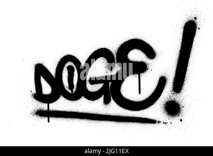 graffiti doge mot pulvérisé en noir sur blanc Illustration de Vecteur