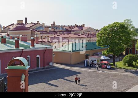 Les toits des bastions de la forteresse Pierre et Paul. Vue de dessus. Saint-Pétersbourg, Russie, 2015 Banque D'Images