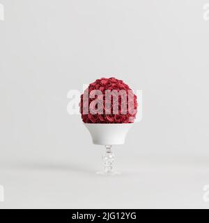 3d illustration de belles fleurs dans un vase romantique isolé sur fond blanc Banque D'Images