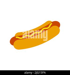 Icône vecteur de hot dog aliments rapides isolés sur fond blanc Illustration de Vecteur