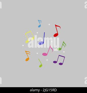 Illustration vectorielle de symbole de note musicale. Arrière-plan de la musique abstraite Illustration de Vecteur