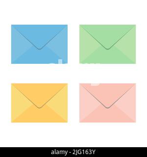 Icône de jeu d'enveloppes vectorielles sur fond blanc Illustration de Vecteur
