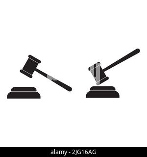 Icône de vecteur Gavel isolée sur fond blanc Illustration de Vecteur