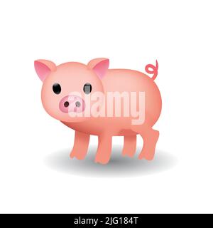 Illustration de vecteur emoji de porc isolée sur fond blanc. Icône Pig Vector Flat. Illustration de Vecteur