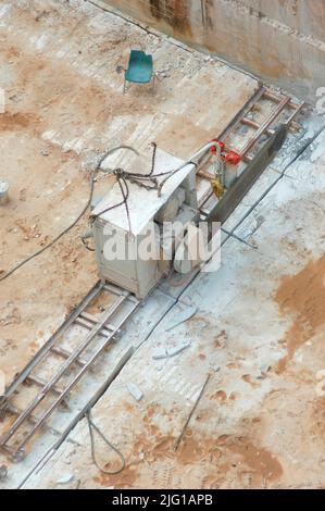 La plus grande mine de marbre du monde à Tate, en Géorgie du nord, encore avec 500 ans d'approvisionnement, des cutters et autres en cours. Ouvert pour des visites deux fois par an Banque D'Images