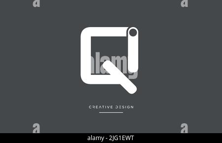LETTRES QI, IQ, I ou Q Alphabet Abstract icône logo Illustration de Vecteur