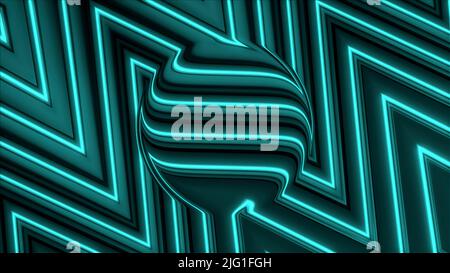Bleu et turquoise abstrait. Mouvement. De beaux triangles triangulaires verts flous qui composent le motif et le flux vers le côté droit. Haute qualité 4K Banque D'Images
