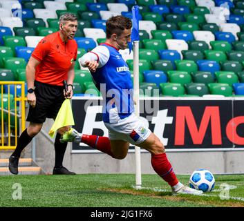 Joel Cooper - Linfield vs Newtown AFC, samedi 25th juin 2022, Windsor Park, Belfast Banque D'Images