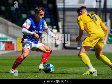 Joel Cooper - Linfield vs Newtown AFC, samedi 25th juin 2022, Windsor Park, Belfast Banque D'Images