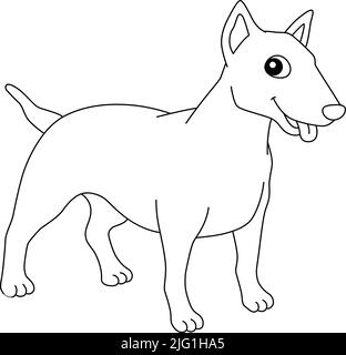 Coloration isolée chien Terrier américain Pit Bull Illustration de Vecteur