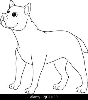 Page de coloriage isolée pour chien de canne Corso pour enfants Illustration de Vecteur