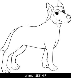 Page de coloration isolée pour chien malinois belge Illustration de Vecteur