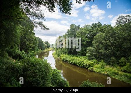 Lusatien Neiße, Bad Muskau, Saxe, Allemagne Banque D'Images