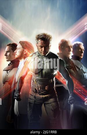 MICHAEL FASSBENDER, JAMES MCAVOY, Hugh Jackman, PATRICK STEWART, Ian MCKELLEN, X-MEN : DAYS OF FUTURE PAST, 2014 Banque D'Images