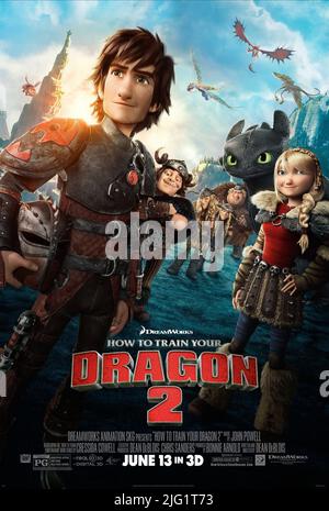 Hoquet, SNOTLOUT, édentée, ASTRID AFFICHE, How to Train Your Dragon 2, 2014 Banque D'Images