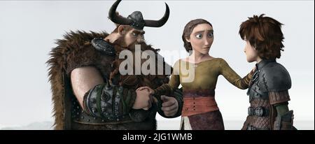 STOICK,VALKA,HICCUP, COMMENT FORMER VOTRE DRAGON 2, 2014 Banque D'Images