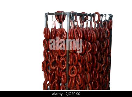 Saucisse de style turc faite de divers mélanges d'épices . Cuisine turque. Banque D'Images