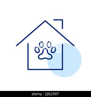 Maison pour animaux. Icône de dessin au trait de trait, pixel Perfect, modifiable Illustration de Vecteur