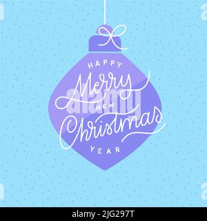 Merry Christmas simple calligraphie design pour invitation et carte de voeux. Jolie typographie de couleur douce Illustration de Vecteur