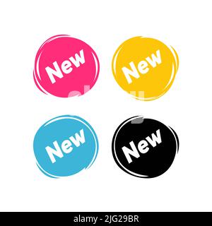 Nouvelles étiquettes le plus récent produit et cercle tag design set , Vector Illustration de Vecteur