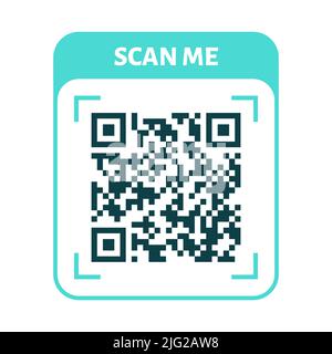 Scannez-moi la conception du code QR. Code QR pour le paiement, transfert de texte avec le bouton Scan Me. Illustration vectorielle isolée sur fond blanc Illustration de Vecteur