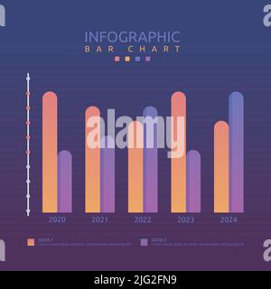 Modèle d'infographique de données statistiques de graphique à barres multiples Illustration de Vecteur