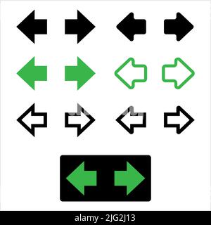 Icône de clignotant du tableau de bord, icône de flèche de virage à gauche et à droite, icône de clignotant illustration vectorielle Illustration de Vecteur