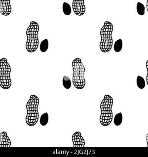 Motif d'icône d'arachide sans couture, icône d'écrou de fond, icône de Goober, icône d'écrou de singe, illustration d'art vectoriel d'Arachis hypogaea Illustration de Vecteur