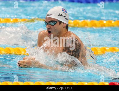 Anton McGee d'Islande finale 200 M BreackStroke Men pendant les Championnats du monde de la FINA 19th Budapest 2022, natation sur 23 juin 2022 à Budapest, Hongrie - photo Laurent Lairys / DPPI Banque D'Images