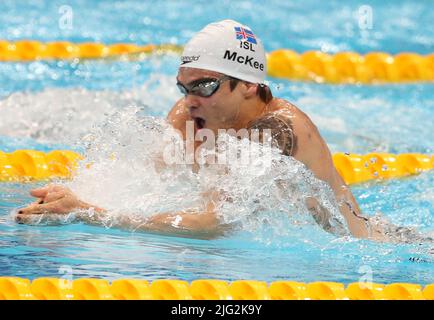 Anton McGee d'Islande finale 200 M BreackStroke Men pendant les Championnats du monde de la FINA 19th Budapest 2022, natation sur 23 juin 2022 à Budapest, Hongrie - photo Laurent Lairys / DPPI Banque D'Images