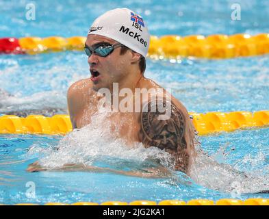 Anton McGee d'Islande finale 200 M BreackStroke Men pendant les Championnats du monde de la FINA 19th Budapest 2022, natation sur 23 juin 2022 à Budapest, Hongrie - photo Laurent Lairys / DPPI Banque D'Images