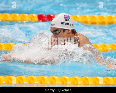 Anton McGee d'Islande finale 200 M BreackStroke Men pendant les Championnats du monde de la FINA 19th Budapest 2022, natation sur 23 juin 2022 à Budapest, Hongrie - photo Laurent Lairys / DPPI Banque D'Images