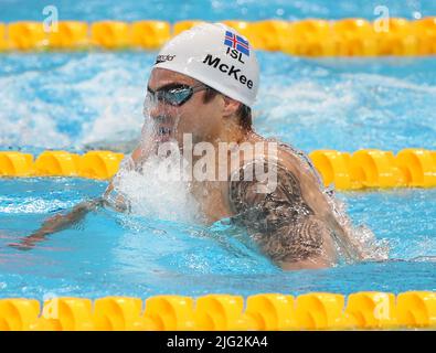 Anton McGee d'Islande finale 200 M BreackStroke Men pendant les Championnats du monde de la FINA 19th Budapest 2022, natation sur 23 juin 2022 à Budapest, Hongrie - photo Laurent Lairys / DPPI Banque D'Images