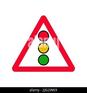 Vecteur de signalisation du feu de circulation isolé sur fond blanc Illustration de Vecteur