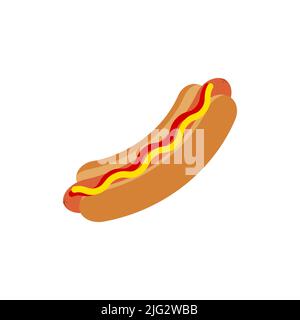 Icône de vecteur Hotdog. Icône de vecteur plat hot dog isolée sur fond blanc Illustration de Vecteur