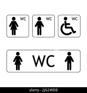 Panneau WC pour les toilettes. Vecteur de panneau WC Illustration de Vecteur