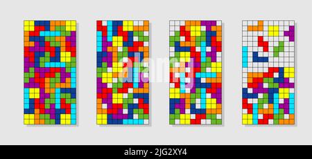 Jouet pour enfants. Tetris multicolore. Graphite vectoriel Illustration de Vecteur